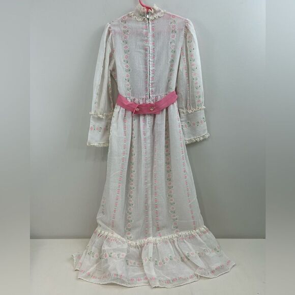 Vintage 60’s Girls Prairie Sheer Babydoll Maxi Dress - Picture 7 of 7